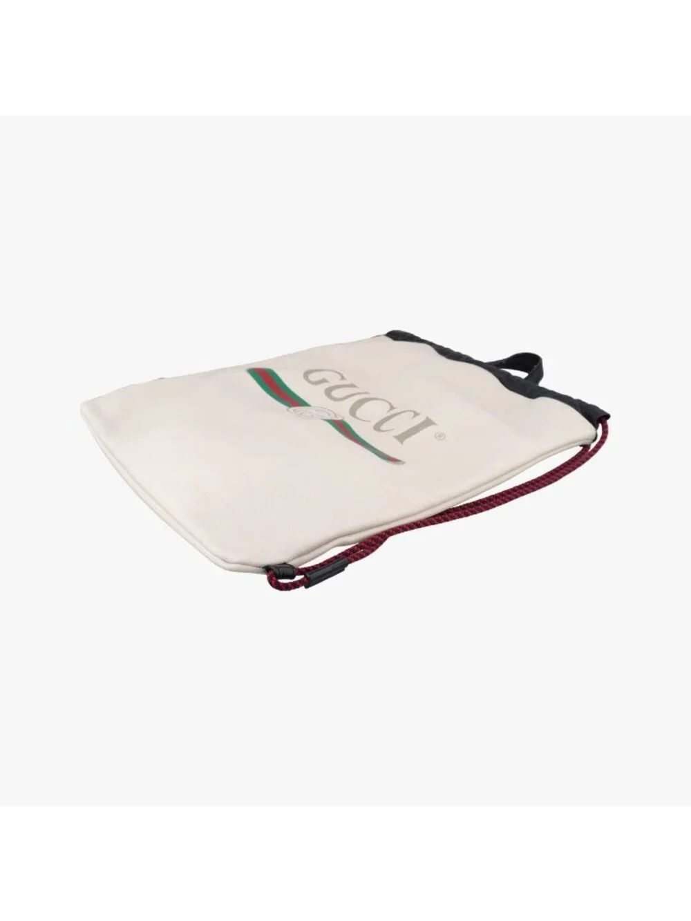 Gucci Print Draw String White Leather